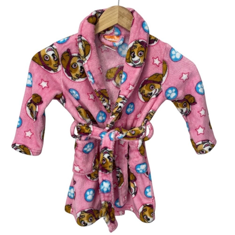Paw Patrol Skye Kids Pink Fleece Bathrobe Housecoat Size 3
